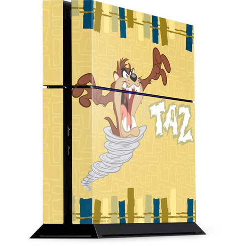 Looney Tunes Tasmanian Devil Swirl Cream PlayStation PS4 Skins